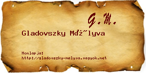 Gladovszky Mályva névjegykártya